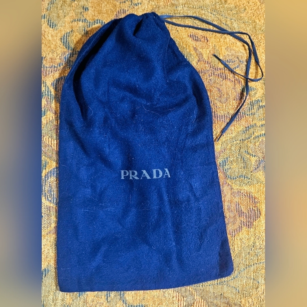 Prada Navy Blue Dust Bag 15x8.5 Drawstring Shoe Handbag Storage Pouch